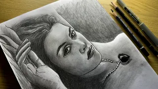 drawing rose from titanic step by step realistic portrait tutorial