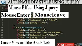 mouseenter event in jquery mouse move then background color change using jquery