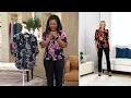 Susan Graver Printed Sheer Clip Jacquard Button Front Puff-Slv Blouse on QVC