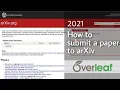 How to submit a paper to arXiv 2021