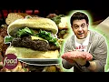 Adam Richman Tackles The 7 5lb Sasquatch Burger Challenge Man V Food With Adam Richman