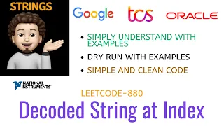 Decoded String at Index Clean Code TCS GOOGLE ORACLE Leetcode - 880