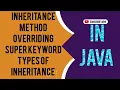 Inheritance in Java Super Keyword Method Overriding Types of Inheritance