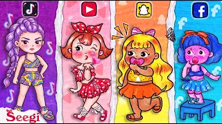 Paper DIY: FASHION SOCIAL MEDIA TRENDS in the Beach - Stop Motion Paper | Seegi Channel