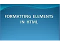 HTML Tutorial 03 - Formatting elements in HTML Bold Italic Strong Delete Small Sup Sub
