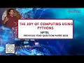 The Joy Of Computing Using Pythons PYQ-2024