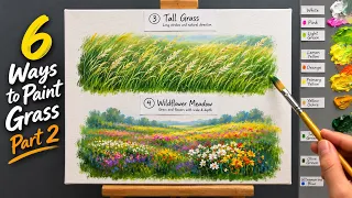 6 Ways to Paint Grass – Part 2 | Tall Grass & Wildflower Meadow