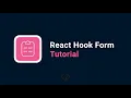 React Hook Form - Tutorial