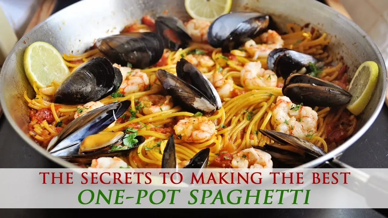 One-Pot Saffron Spaghetti with Shrimp & Mussels Recipe