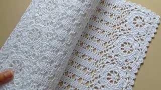 CAMINHO DE MESA RENDA CROCHÊ FILÉ