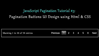 JavaScript Pagination Tutorial Pagination Buttons UI Design using Html CSS