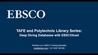 Deep Diving Databases with EBSCOhost