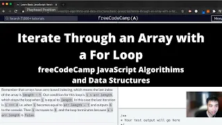 Iterate Through an Array with a For Loop Basic JavaScript freeCodeCamp tutorial