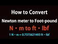 How to Convert Newton meter to Foot-pound