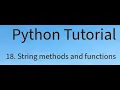 Python String Functions Methods