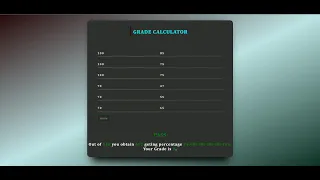 Javascript Grade Calculator mini project ll HTML CSS JS project