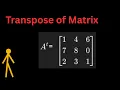 Transpose of a Matrix Transpose of a 2x2 Matrix Transpose of Matrix Examples