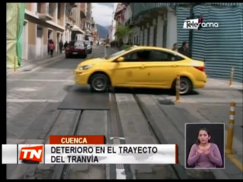Deterioro en el trayecto del tranvía