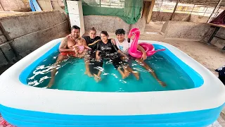 दादा ने बनवला स्विमिंग पूल विहाला टेरेस वर फुल एन्जॉय केली आम्ही🏊‍♂️🏊‍♂️🥰#aagarikoli # viral video