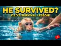 Baby Monkey Bibi Learns Water Survival Skills From Dad