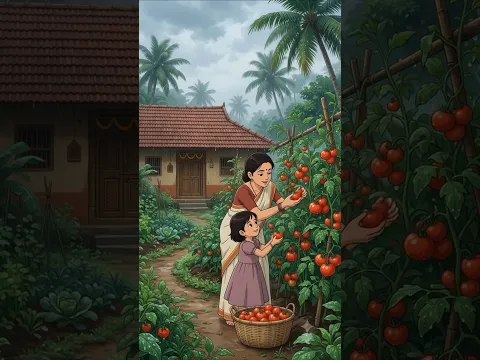 Rainy Day Tomato Pappu with Ghee Rice 🍅🌧️ | 3D Ghibli-Style Cozy Food ASMR