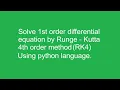 Runge-Kutta 4th order method in python