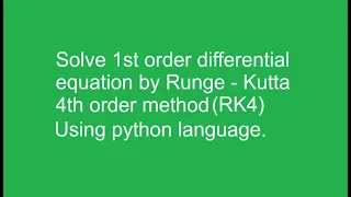 Runge-Kutta 4th order method in python