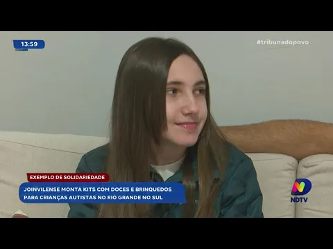 Voluntária mirim: menina de Joinville envia kits de doces e brinquedos para crianças autistas no RS