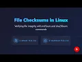Linux File Integrity Mastering md5sum sha256sum Commands