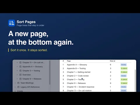 watch Sort Pages — Alphabetical Page Tree Order for Confluence video