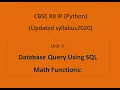 Class 12 IP Mathematical Functions in SQL part 1