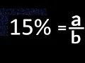 15 to fraction 15 percent to fraction convert percentage to fraction
