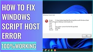 WINDOWS SCRIPT HOST ERROR NEW FIX How to Fix Microsoft Vbscript Runtime Error