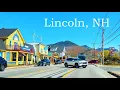 LINCOLN New Hampshire USA - Driving through Downtown 4K Drive