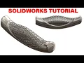 SolidWorks Tutorial 3D Model Advanced Design - Surface Flatten Fill Pattern Wrap Feature