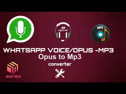 Download MP3 HOW TO CONVERT OPUS TO MP3||OPUS TO MP3 CONVERTER||APP\u0026ONLINE||MANI TECH