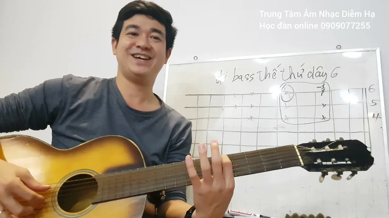 Học guitar: Cách đi Bass trong guitar đệm thế thứ dây 6 và áp dụng thực tế #danguitar #hocguitar