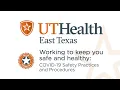 A message from UT Health East Texas Our Hospitals