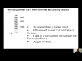 A Level Computing - Example Assembly Language