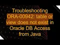 Troubleshooting ORA-00942 table or view does not exist in Oracle DB Access from Java