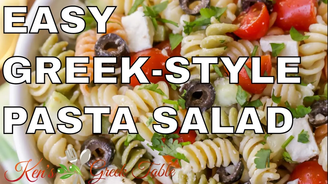 GREEK STYLE TRI-COLOUR PASTA SALAD RECIPE   Perfect For Any Occasion