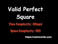 Valid Perfect Square LeetCode Java Check Valid Perfect Square using Binary Search