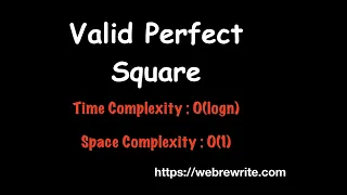 Valid Perfect Square LeetCode Java Check Valid Perfect Square using Binary Search