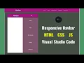 Responsive Navigation Bar HTML CSS JAVASCRIPT VS Code Graphio Codex