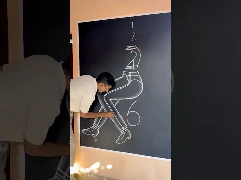 Learn how to draw a girl step by step ||🎨 #girldrawing #numberart #blackboardart #arttutorial