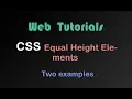 How to make CSS HTML Equal Height Columns Web Tutorial