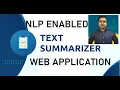 NLP Enabled Text Summarizer Flask Web Application