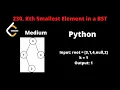 LEETCODE 230 KTH SMALLEST ELEMENT IN A BST PYTHON
