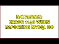 Databases Error 1146 when importing mysql DB