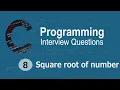 C Interview Questions tutorial - Square root of number Codenemy